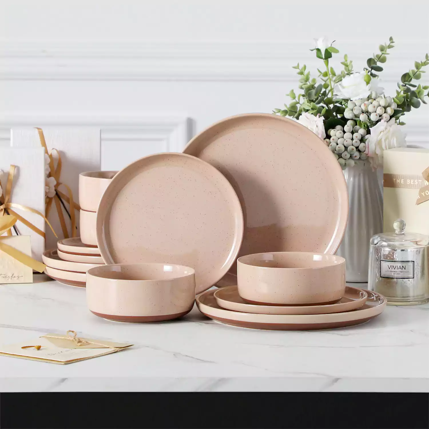 Tara Multicolor 12-Piece Stoneware Dinnerware Set - Image 53