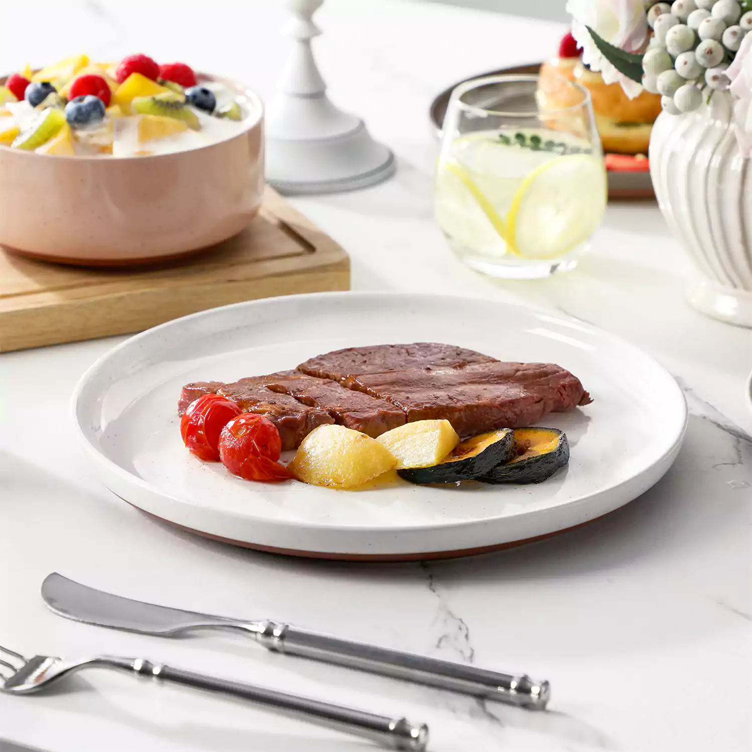 Tara Multicolor 12-Piece Stoneware Dinnerware Set - Image 6