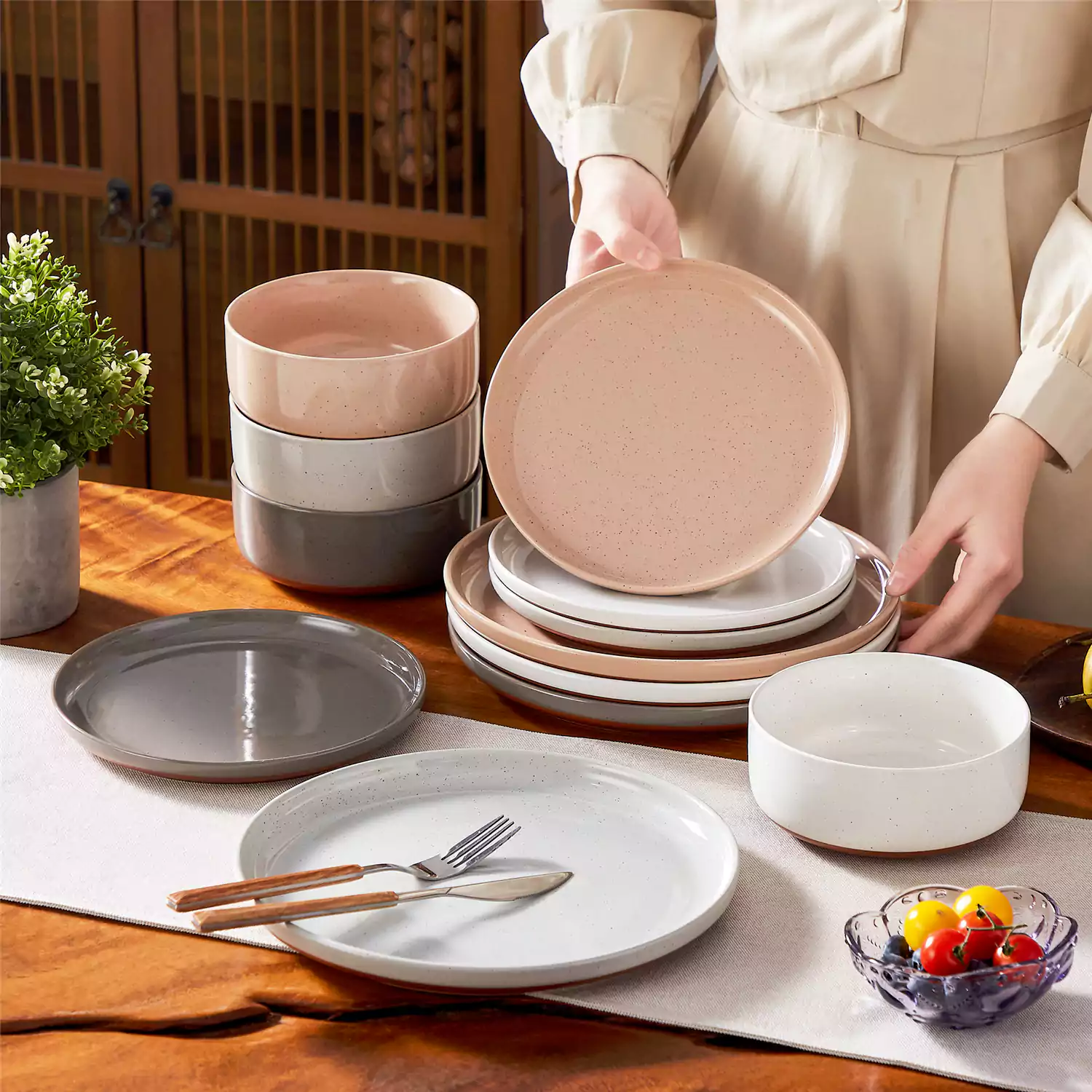 Tara Multicolor 24 Piece Dinnerware Set for 8 - Image 5