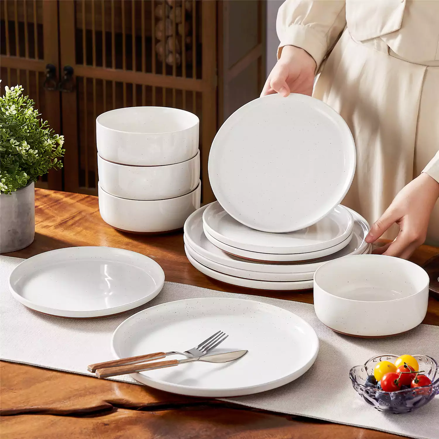 Tara Pink 24 Piece Dinnerware Set for 8 - Image 12