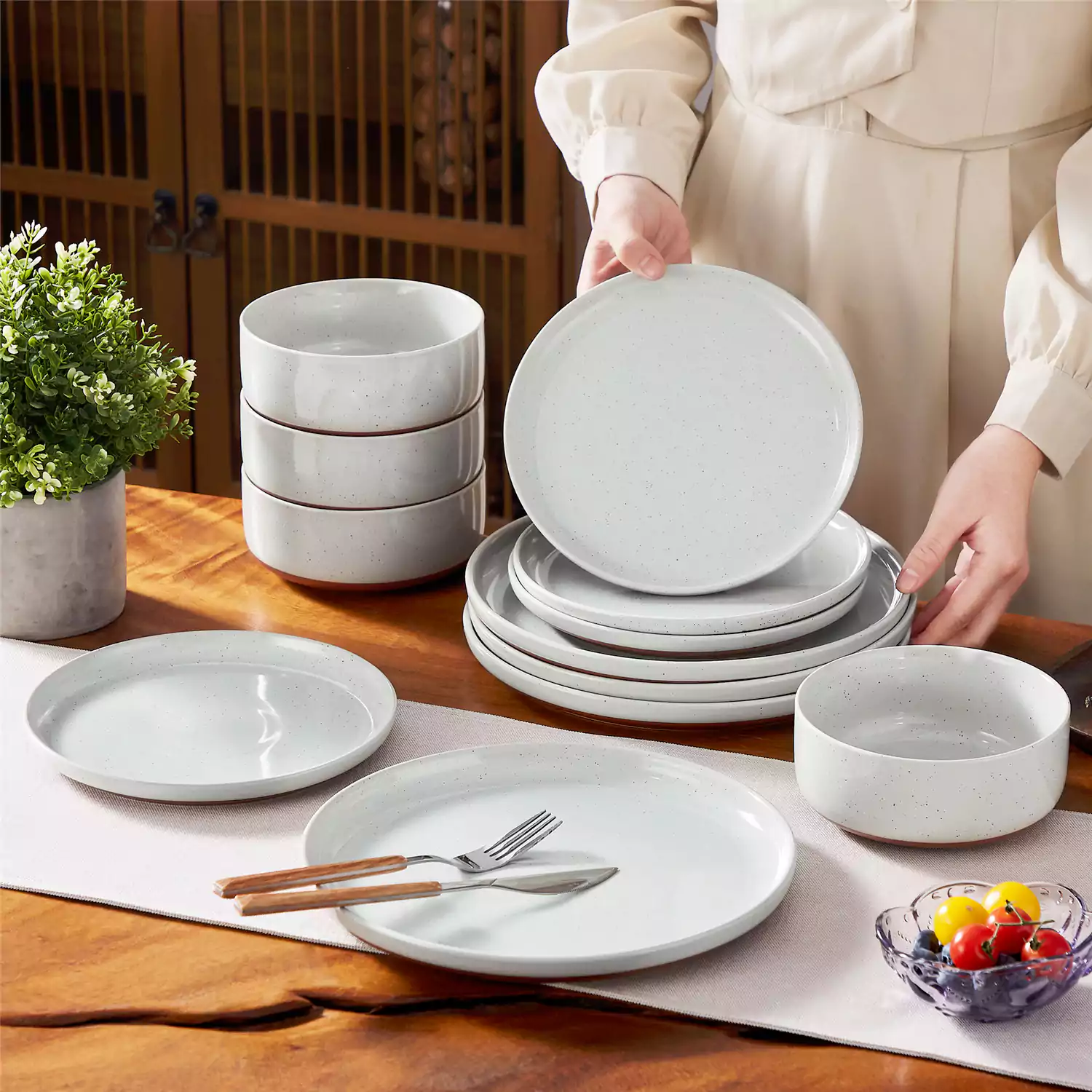 Tara Pink 24 Piece Dinnerware Set for 8 - Image 19
