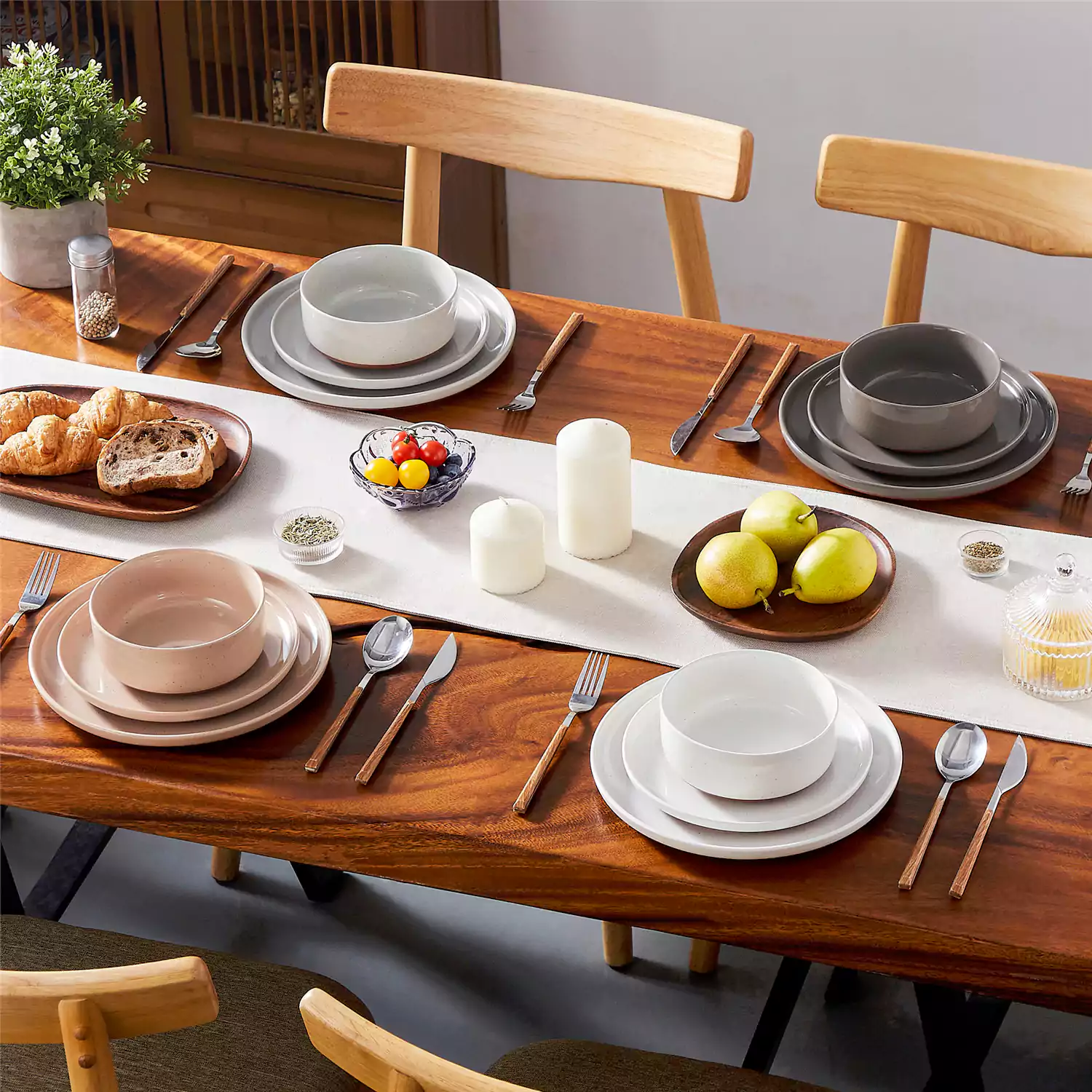 Tara Pink 24 Piece Dinnerware Set for 8 - Image 31