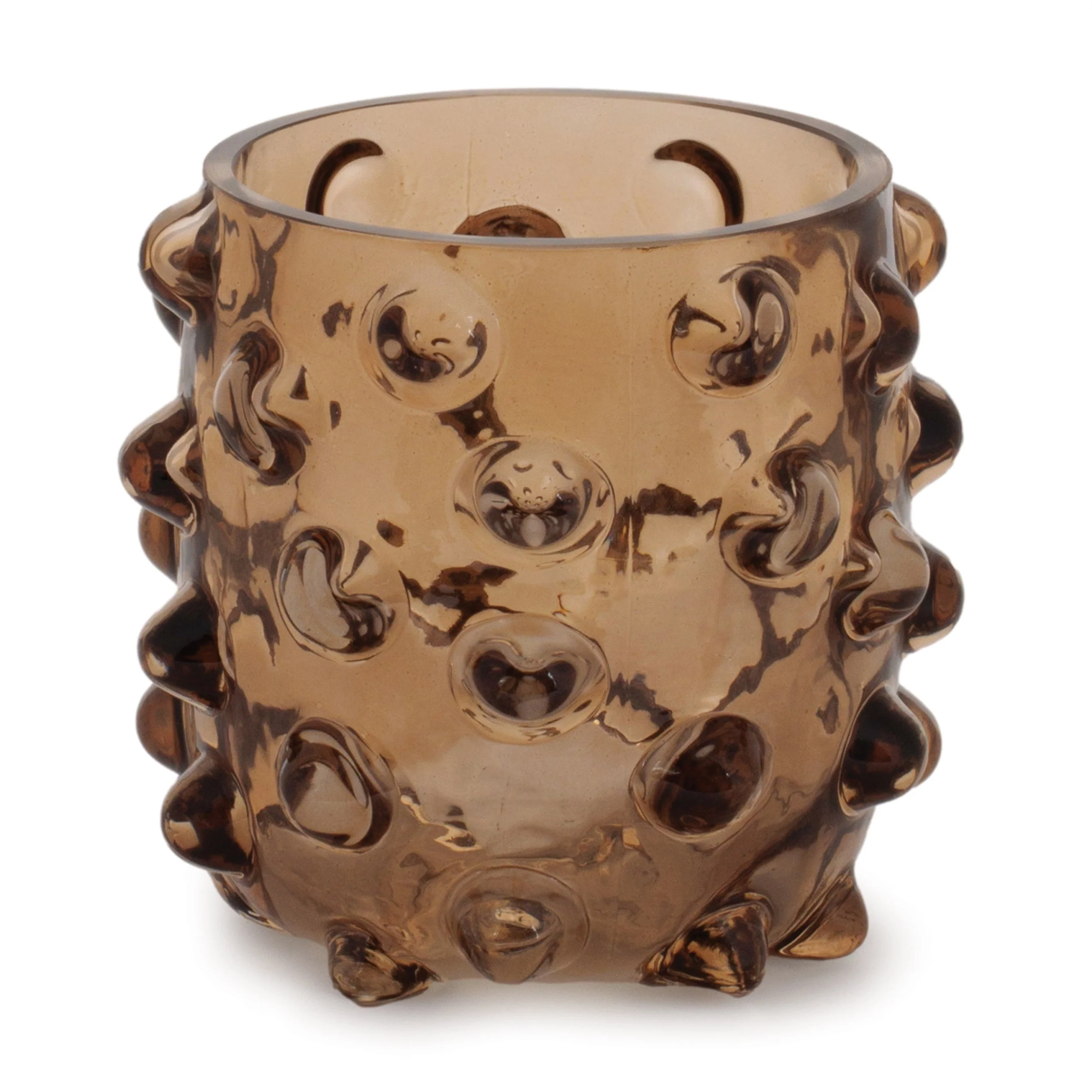 Textured Glass Candle Holder Set of 4