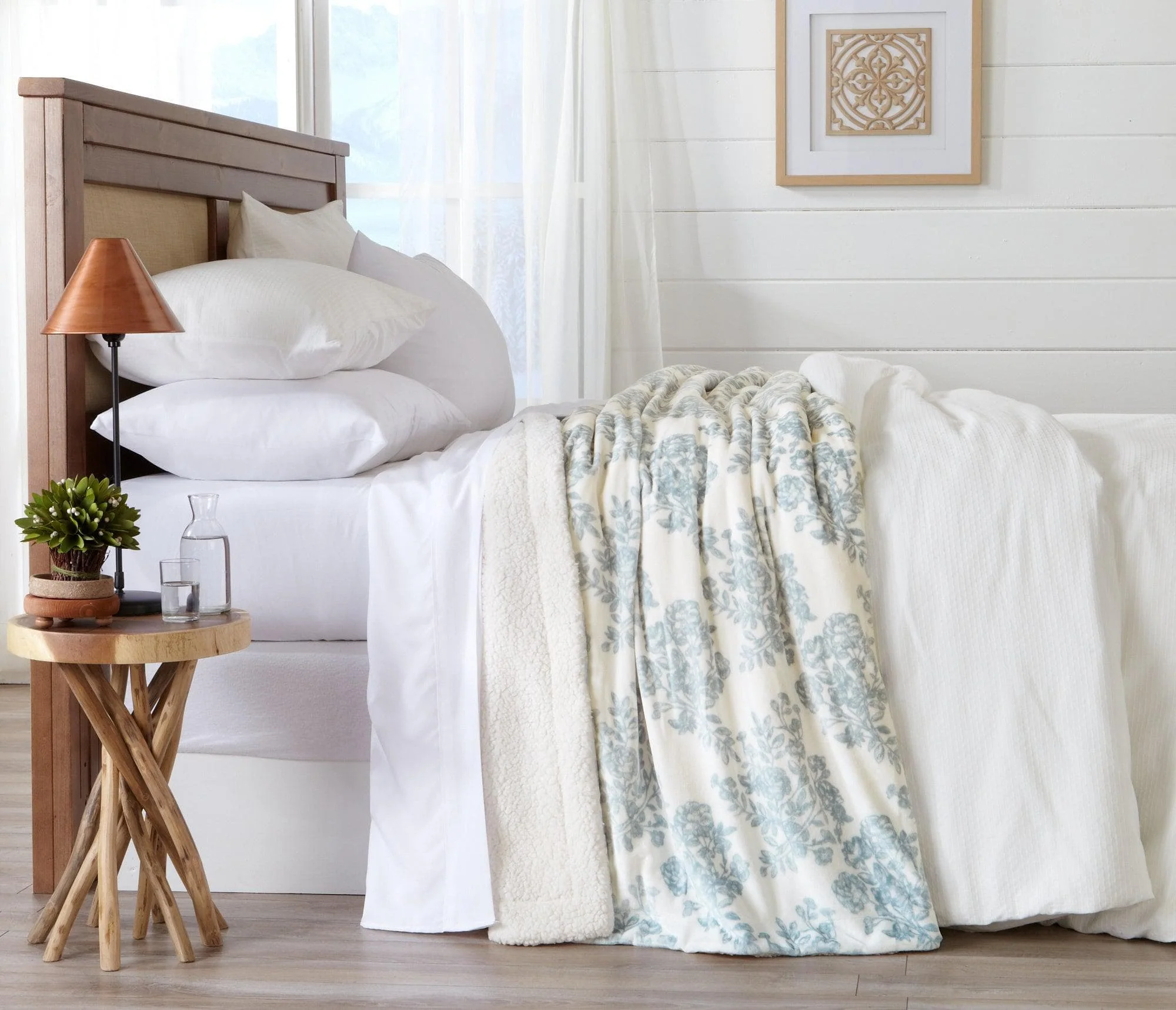Velvet Plush Sherpa Luxury Bed Blanket - Cielo Collection - Image 11