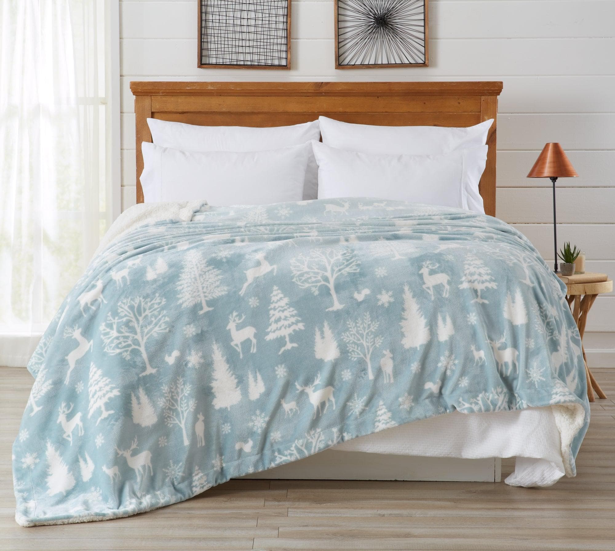 Velvet Plush Sherpa Luxury Bed Blanket - Cielo Collection - Image 24
