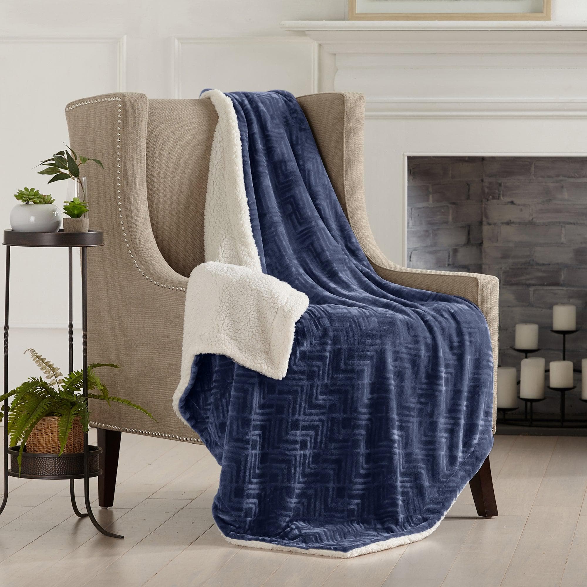 Velvet Plush Sherpa Luxury Bed Blanket - Cielo Collection - Image 60