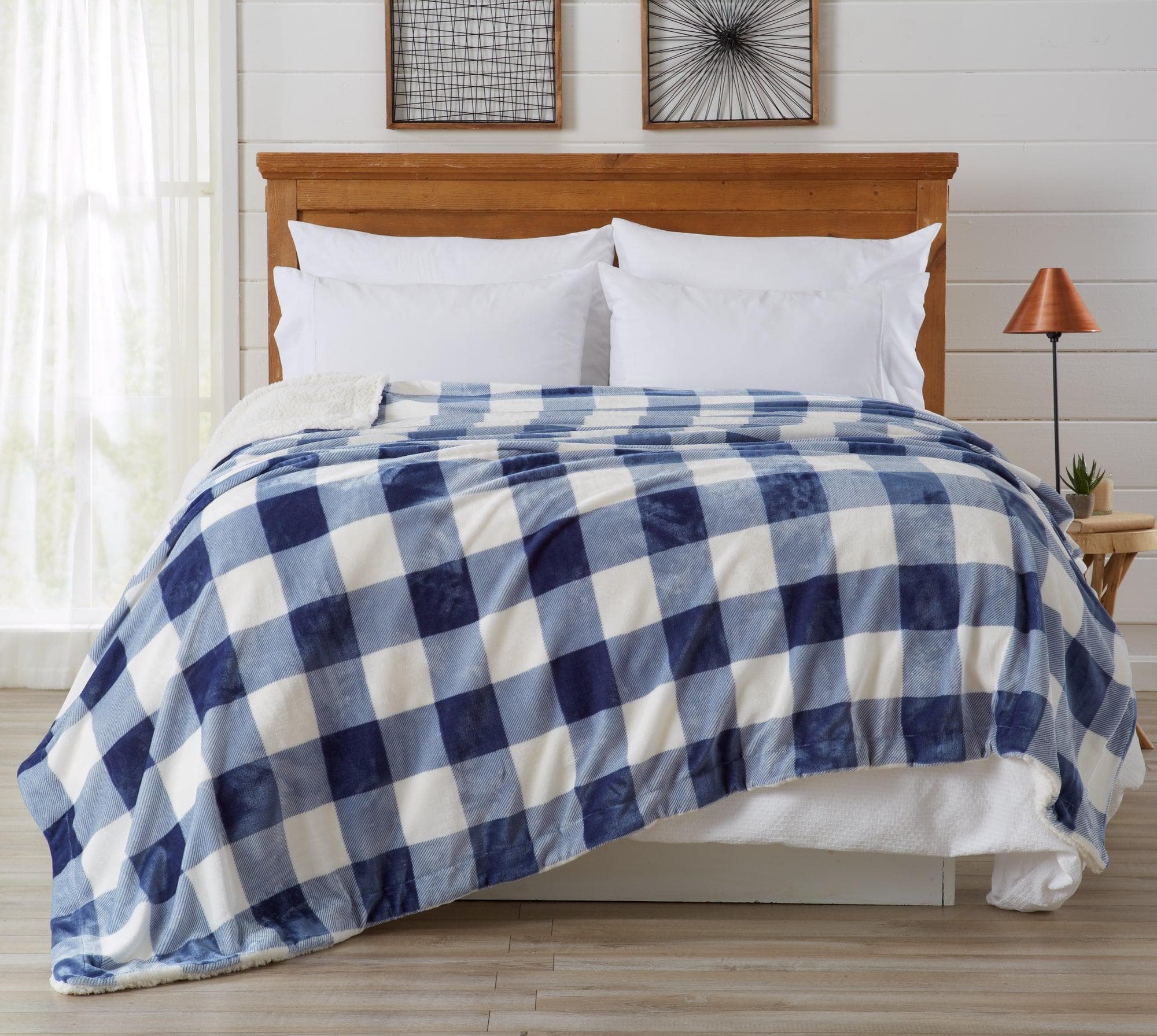Velvet Plush Sherpa Luxury Bed Blanket - Cielo Collection - Image 68