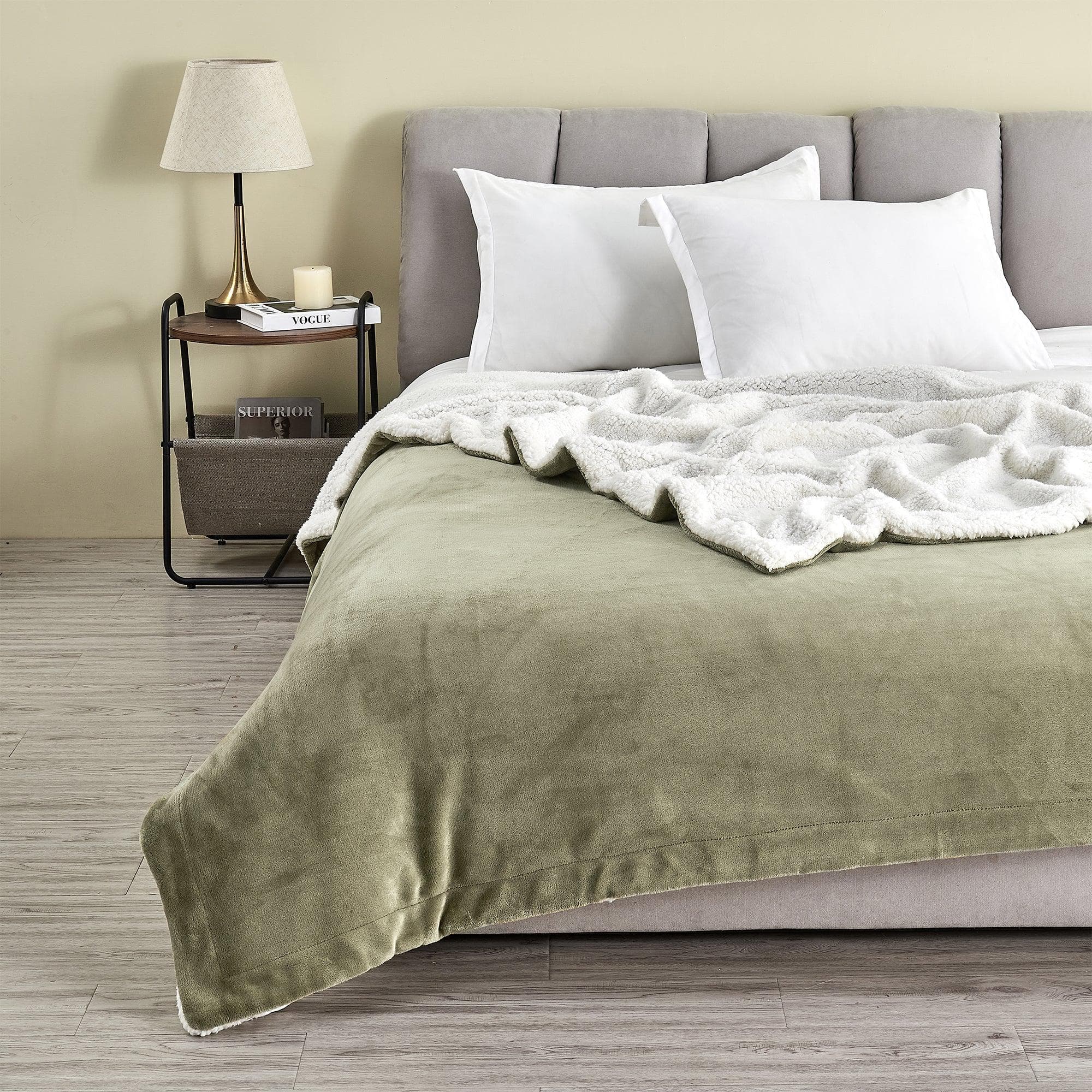 Velvet Plush Sherpa Luxury Bed Blanket - Kinsley Collection - Image 103