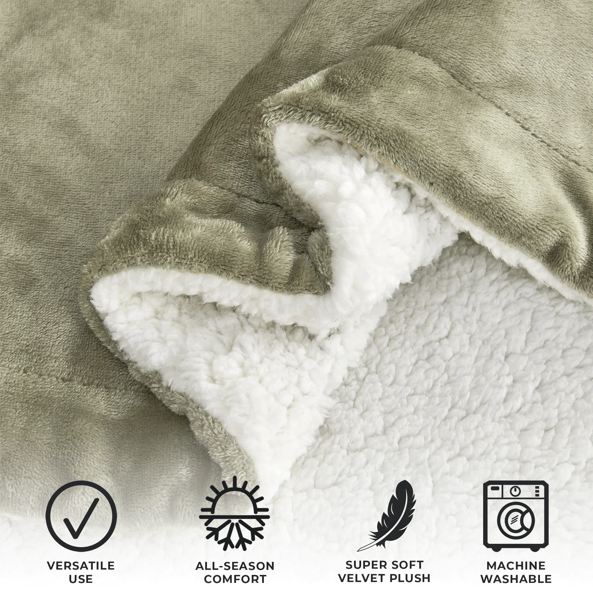 Velvet Plush Sherpa Luxury Bed Blanket - Kinsley Collection - Image 105