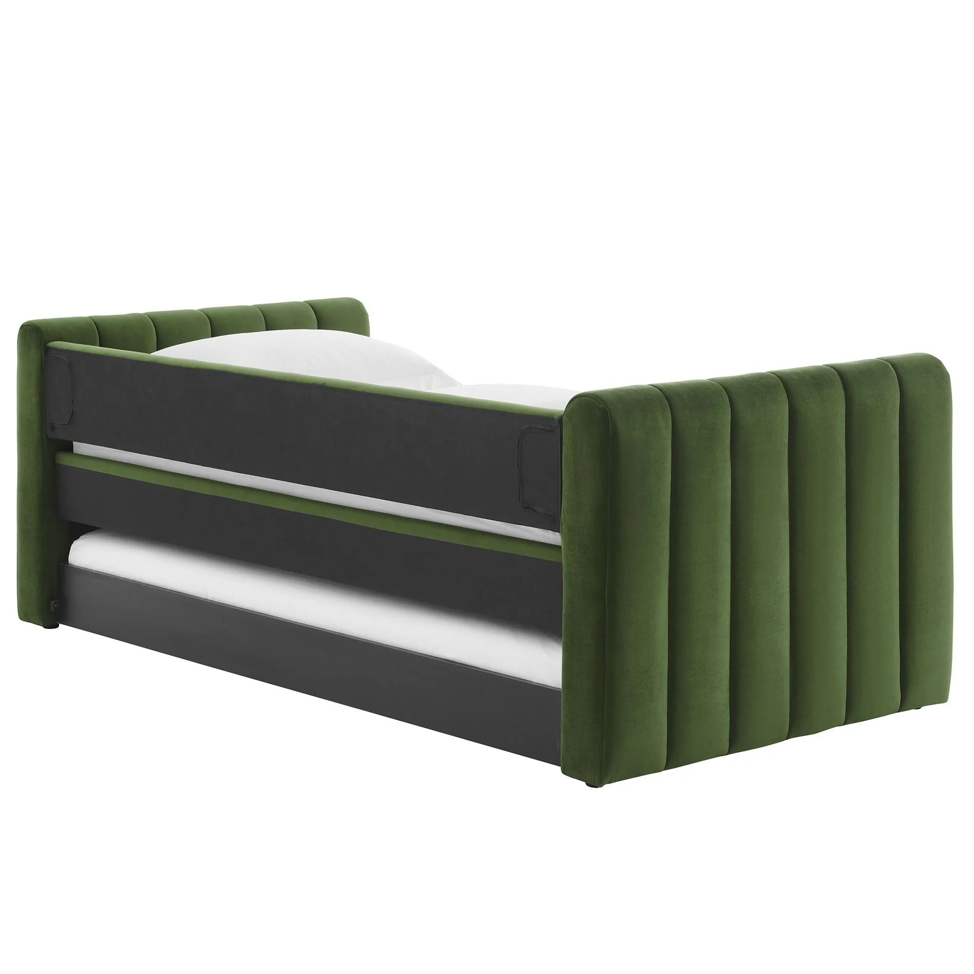Veyla Channel Tufted Performance Velvet Twin Daybed With Trundle - Image 12