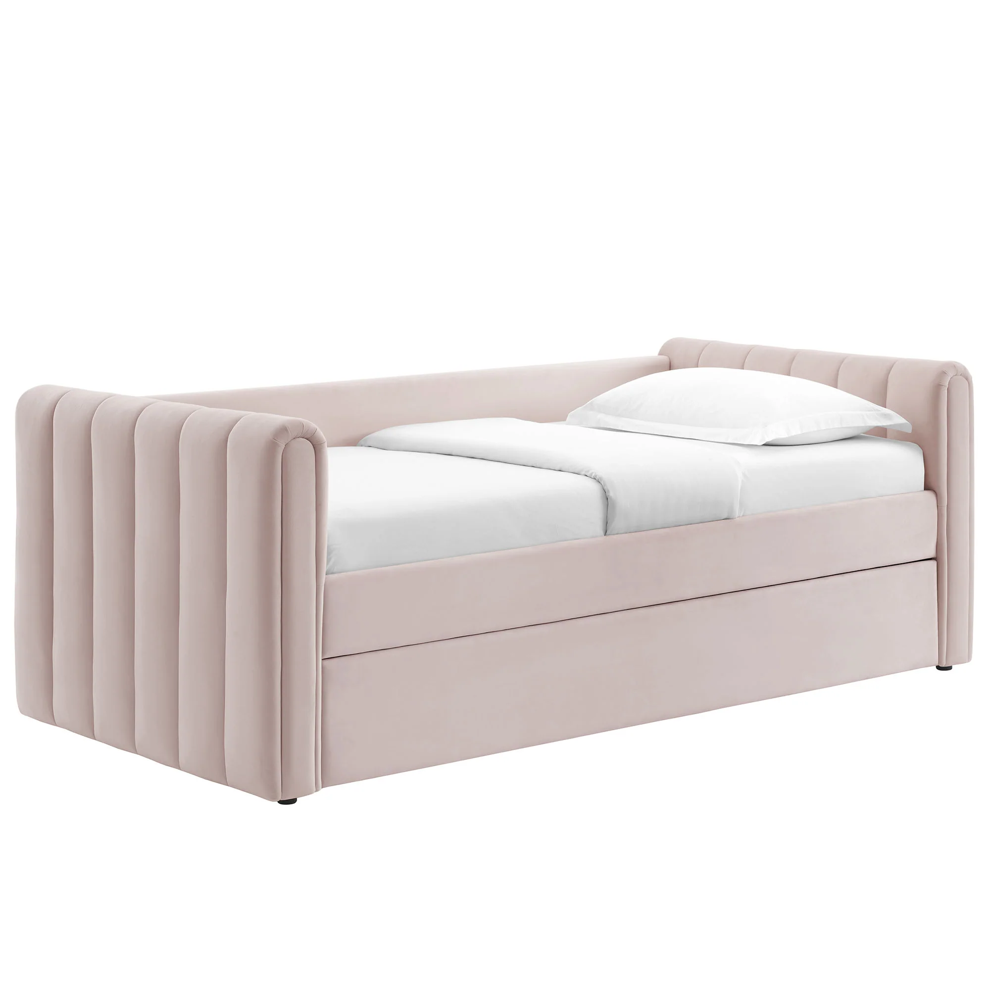 Veyla Channel Tufted Performance Velvet Twin Daybed With Trundle - Image 26