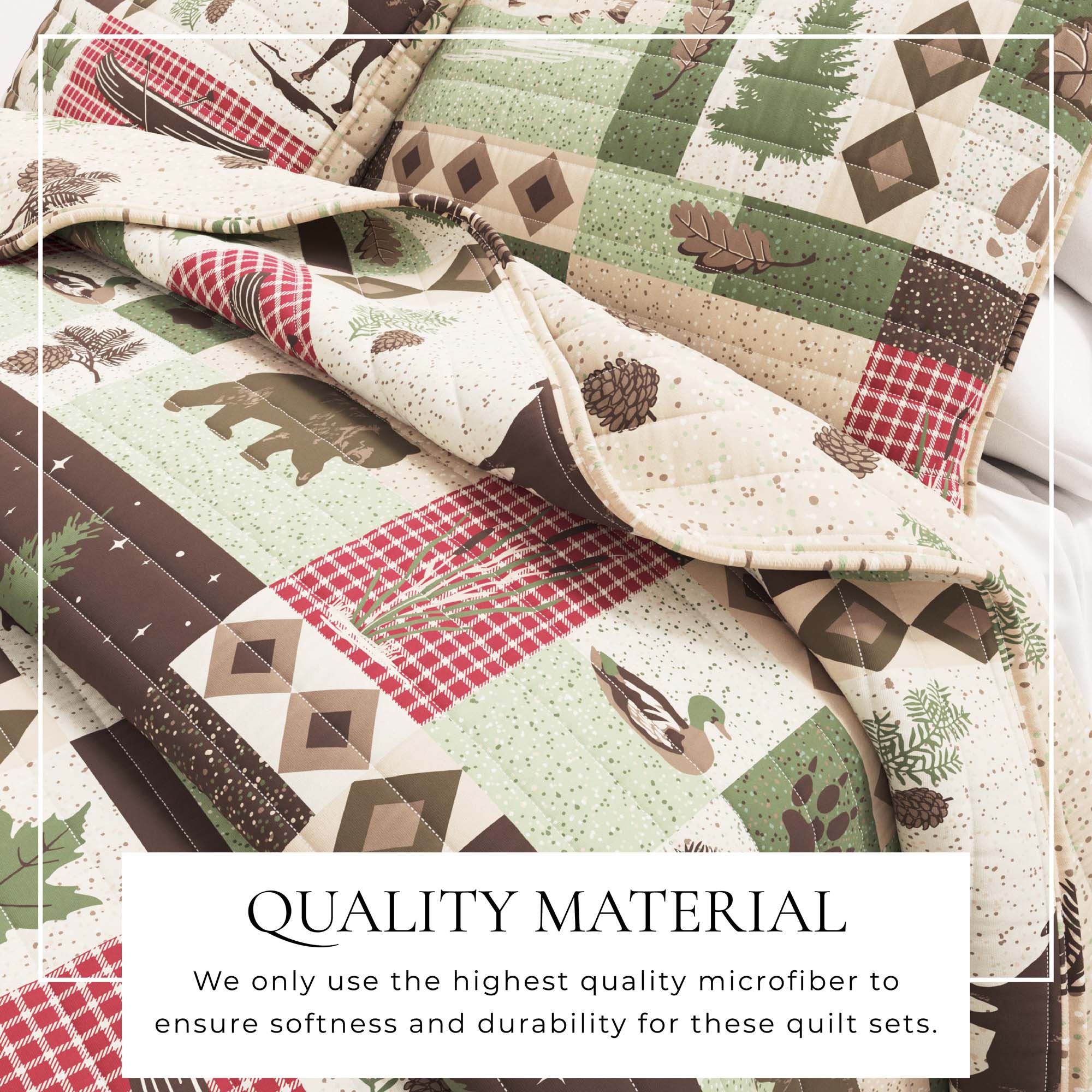 Wilder Collection 3 Piece Lodge Quilt Set - Image 2