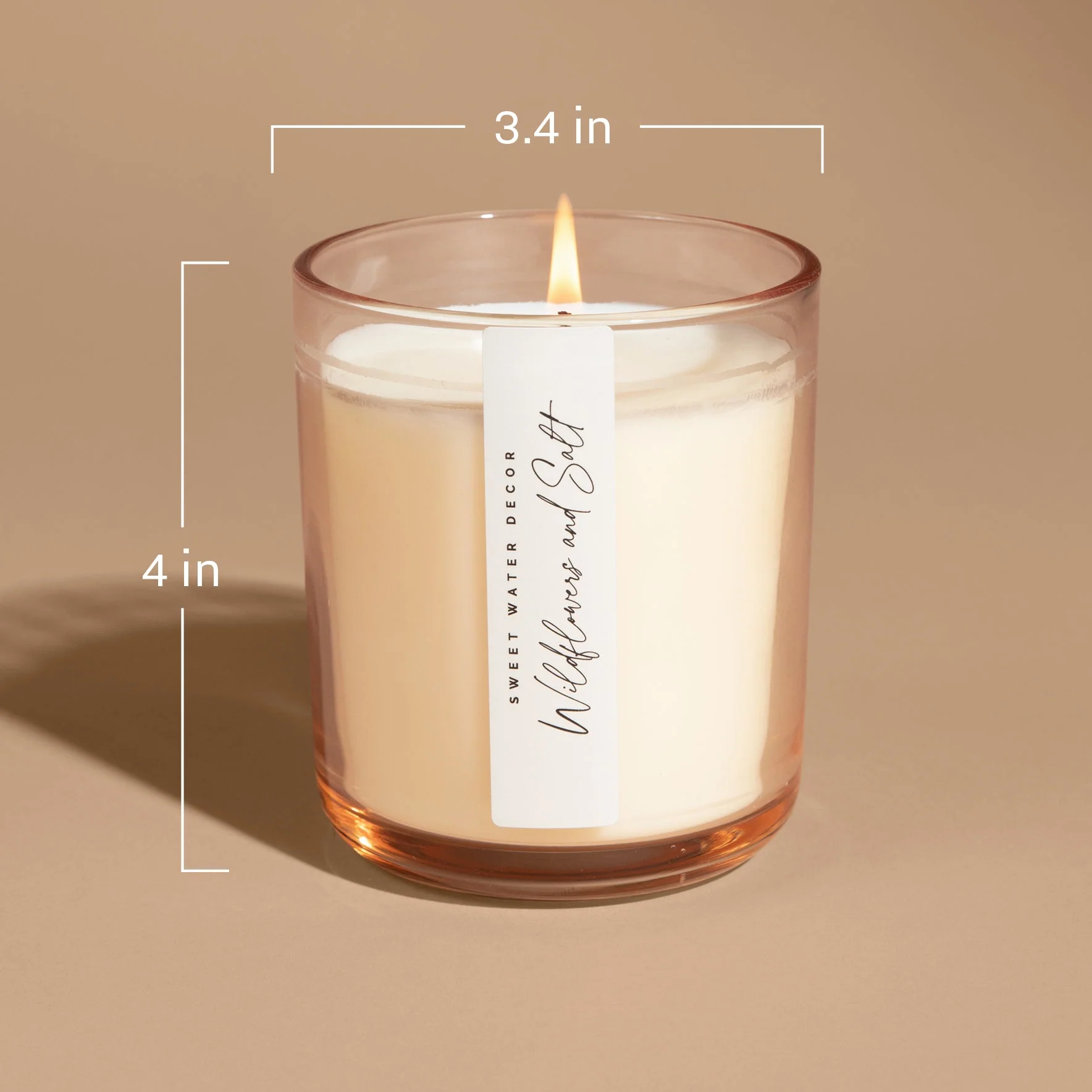 Wildflowers and Salt Soy Candle - Tinted Glass Jar - 12 oz - Image 5
