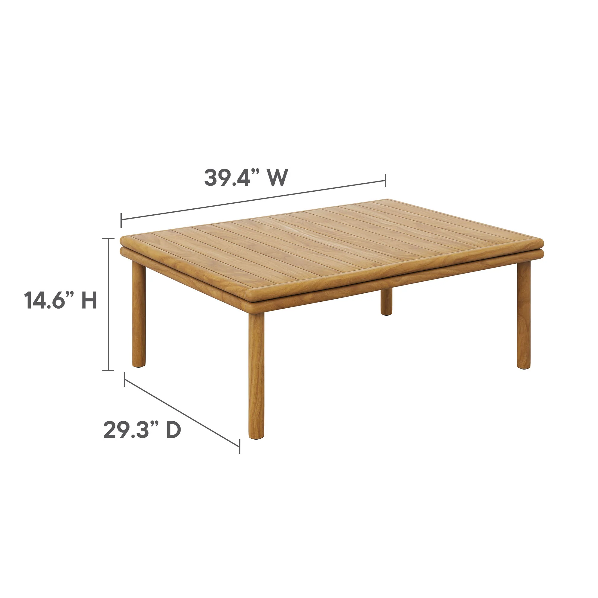 Wren Outdoor Patio Teak Wood Coffee Table by Modway - Image 3